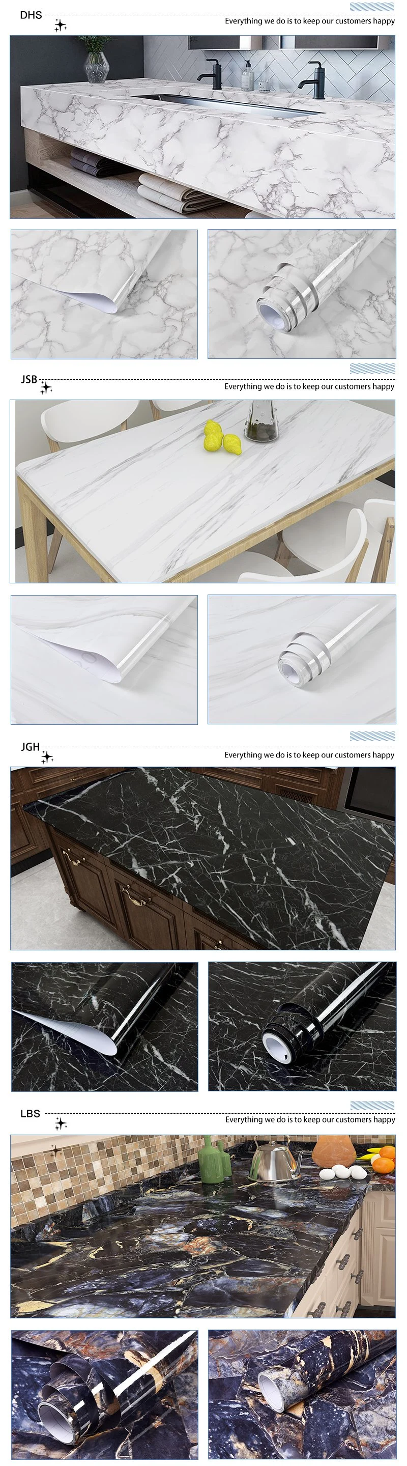 Modern PVC Marble 3D Self-Adhesive Wall Paper Waterproof Wear-Resistant Living Room Bedroom Kitchen Bathroom Marble Sticker Wall Sticker