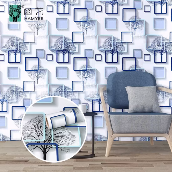 공장 도매 현대 자체 접착 벽 종이 PVC 방수 벽지 홈 인테리어