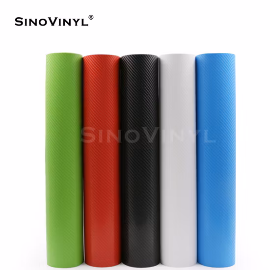 SINOVINYL 1.52x28m 자동차 자체 접착 필름 블랙 매트 4D 탄소 섬유 스타일 커버 필름